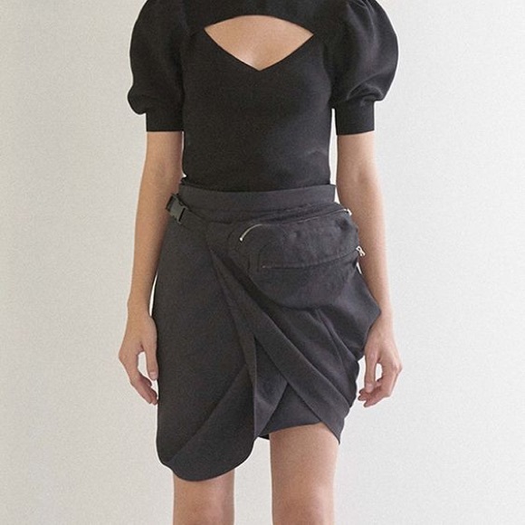 Pushbutton Black Hip Sack Miniskirt NWT - Picture 2 of 9